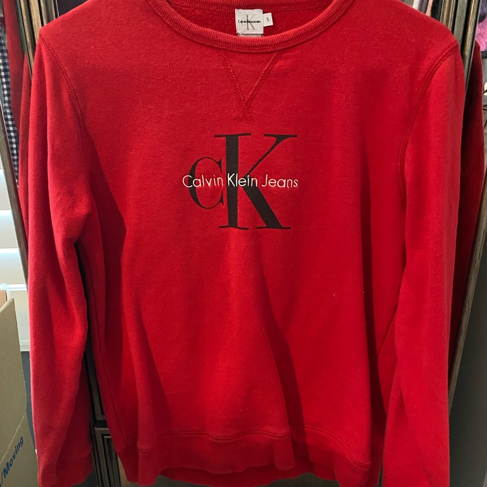 Red Calvin Klein Jeans crew neck